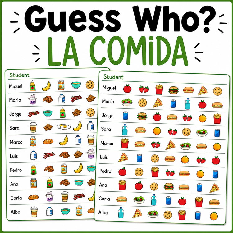 Realidades 1 / Auténtico 1 Capítulo 3A: La Comida | Spanish Food Speaking Game