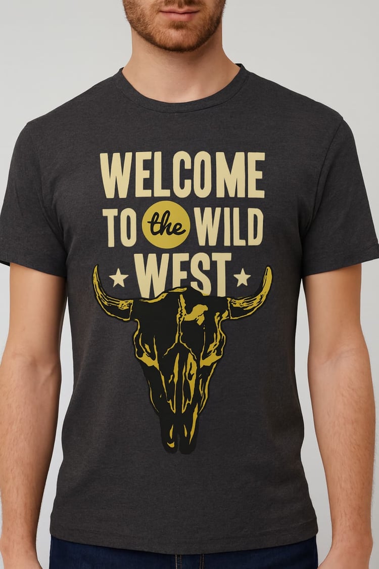 Welcome to the West Male Tee | Cowboy Graphic Shirt