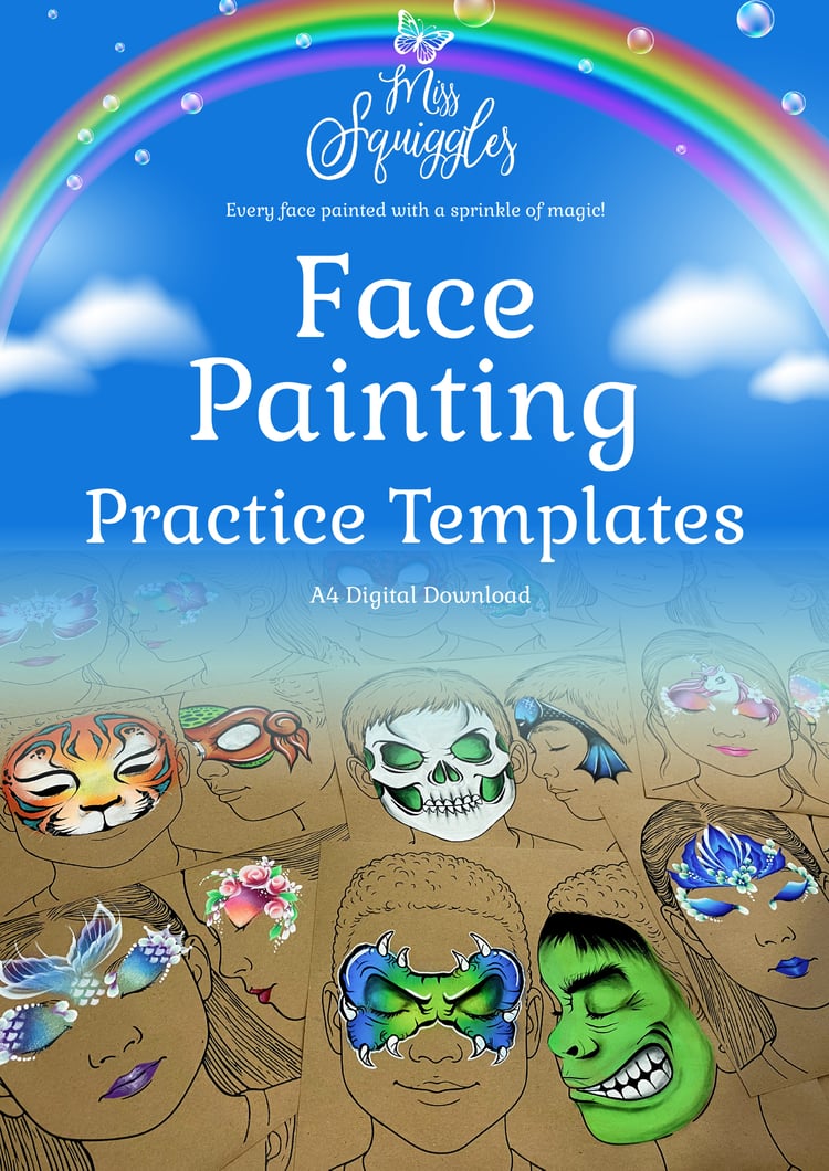 Face Painting Practice Templates A4 digital download faces
