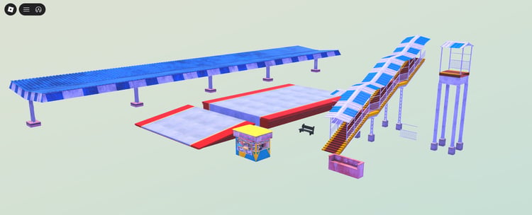 Roblox railway station canopy asset