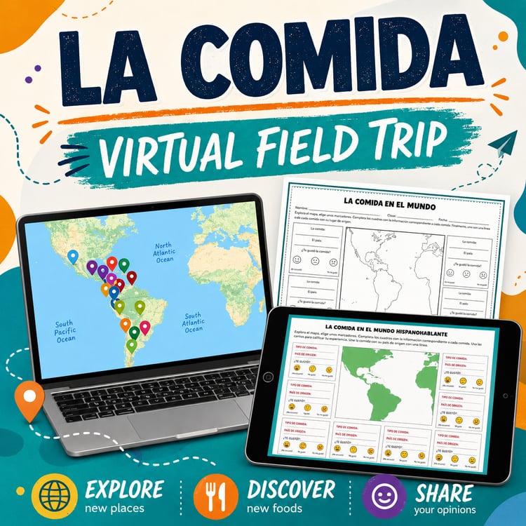 La Comida | Food in Spanish Vocabulary & Culture Activities with Virtual Field Trip