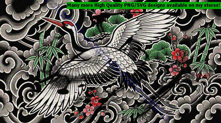 Irezumi-inspired crane artwork