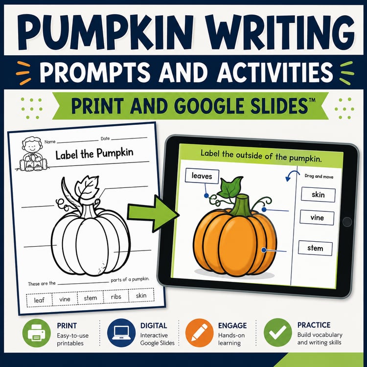 Pumpkin Activities with Writing Prompts | Fall Literacy & Creative Writing Pack