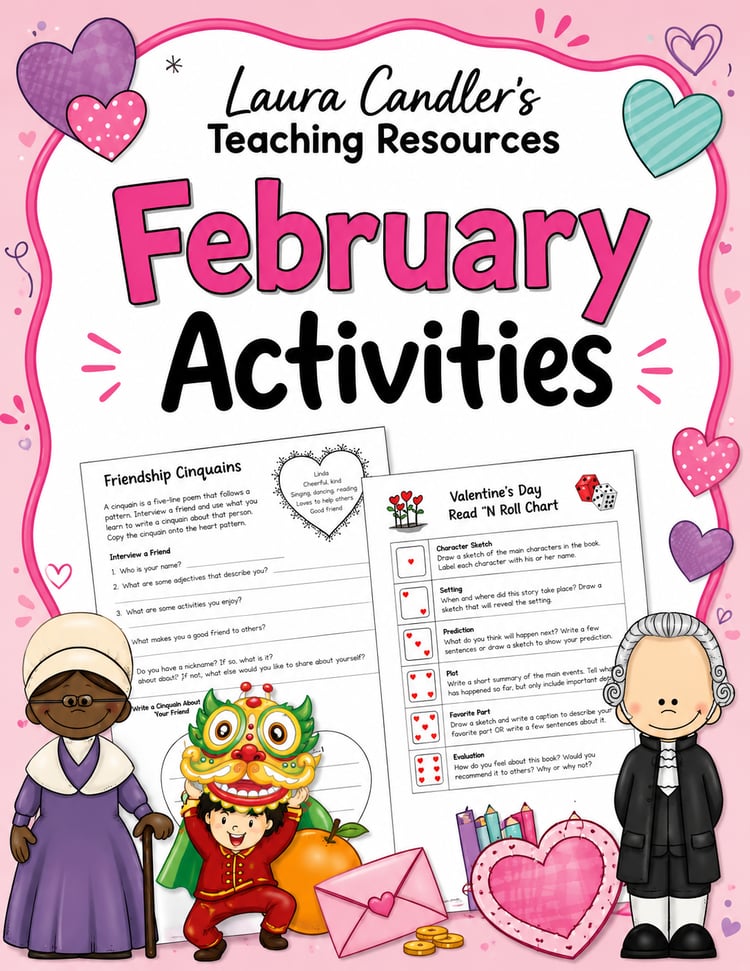 February Activities Bundle | Valentine’s Day & Black History Month Lessons