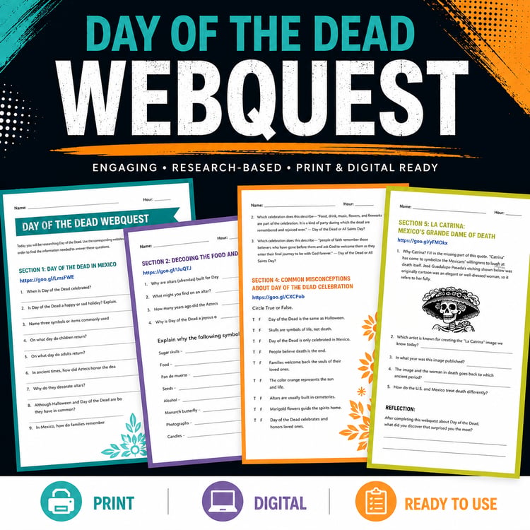 Day of the Dead (El Día de los Muertos) WebQuest | Cultural Research Activity