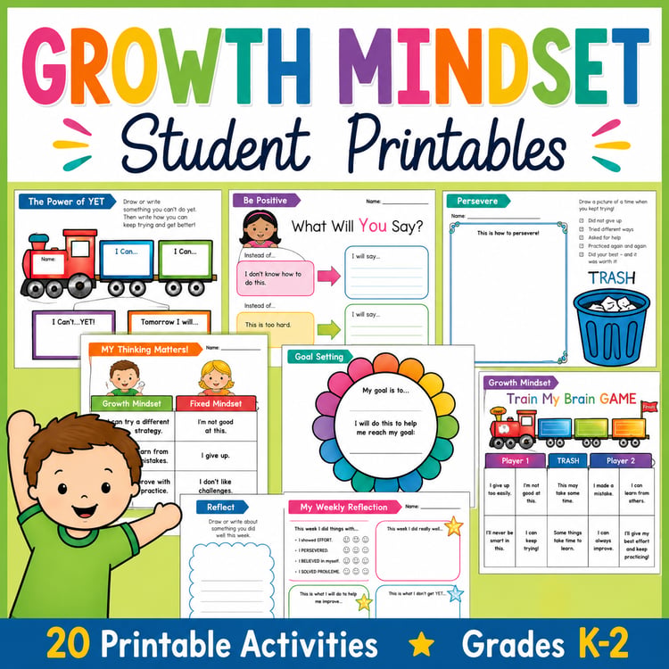 Growth Mindset Activities & Lessons | Building Resilience, Perseverance and Positive Thinking