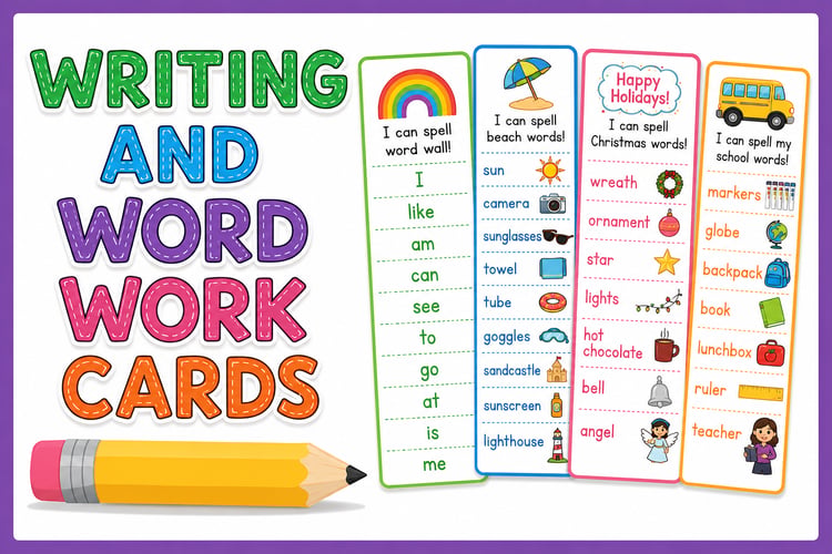 Writing & Word Work Cards | Literacy Centers, Vocabulary & Writing Activities