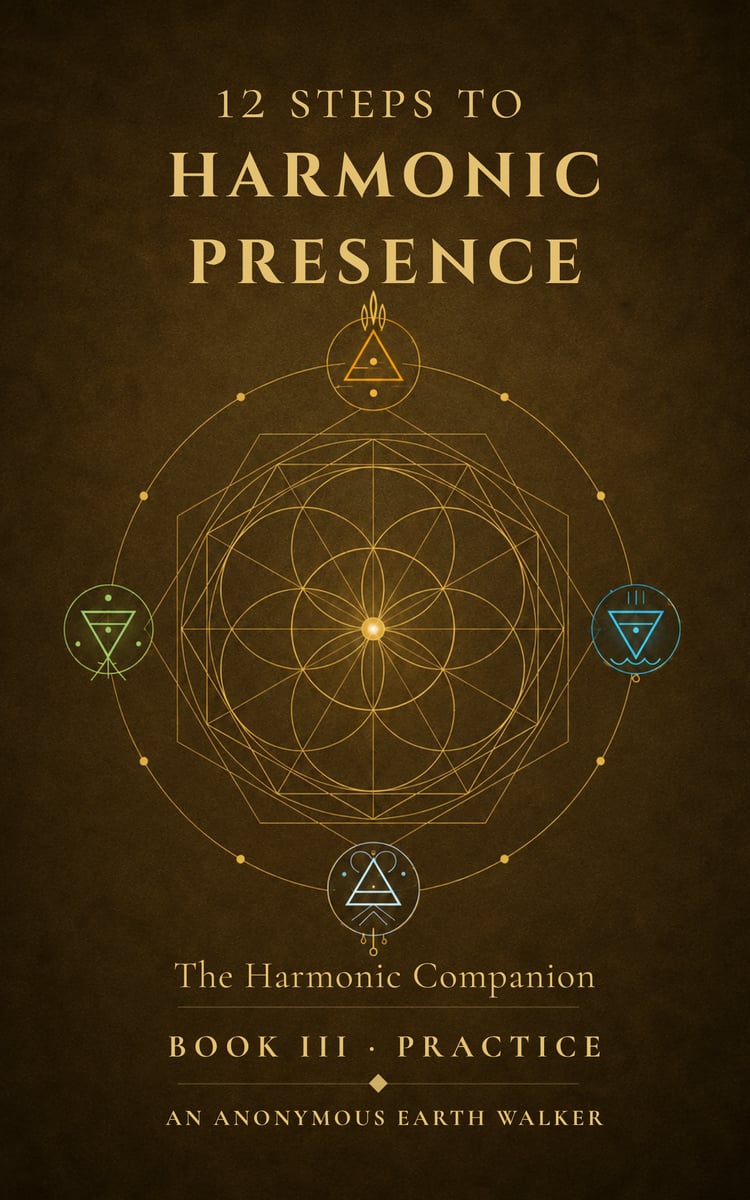 12 Steps to Harmonic Presence Book III, The Harmonic Companion — prayers and rituals devotional book cover by An Anonymous Earth Walker