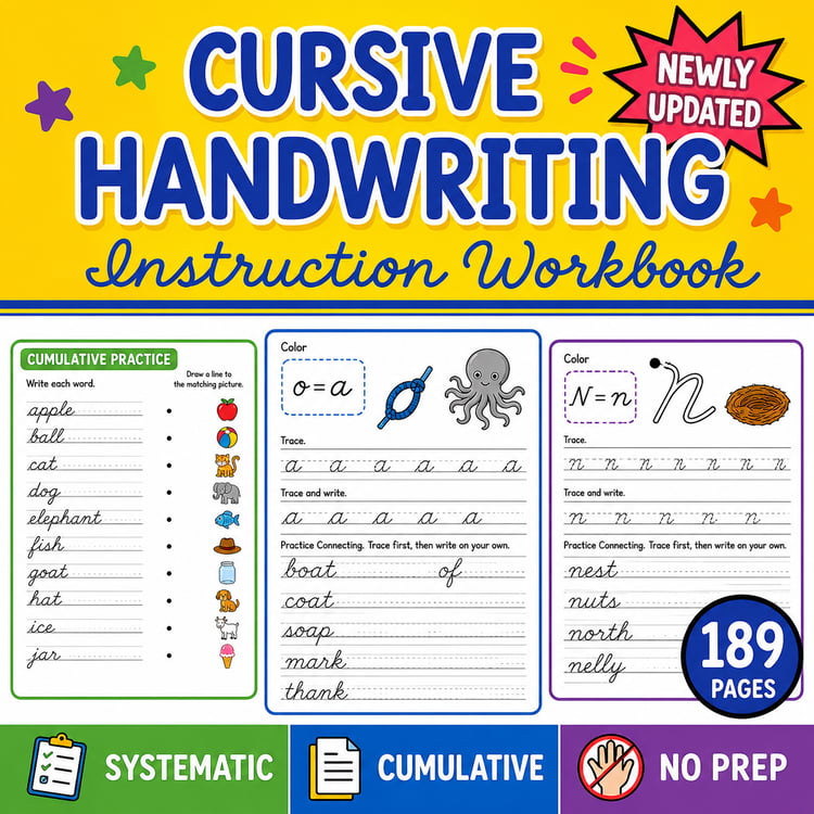 Cursive Handwriting Practice Pages | Letter Formation & Penmanship Worksheets
