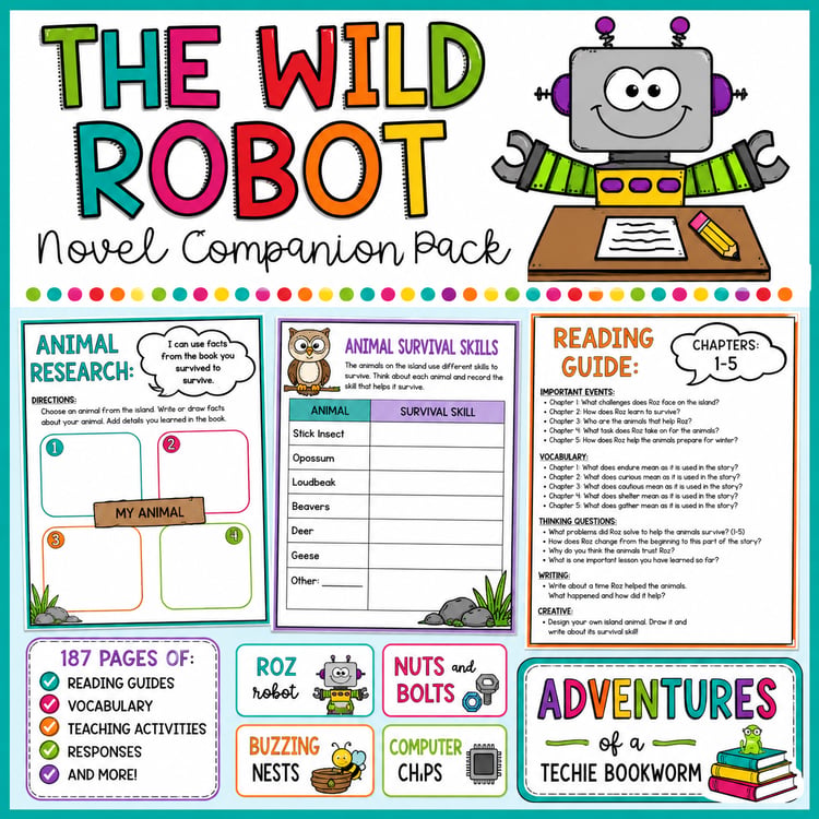 The Wild Robot | Novel Companion Pack, Comprehension & Literacy Activities