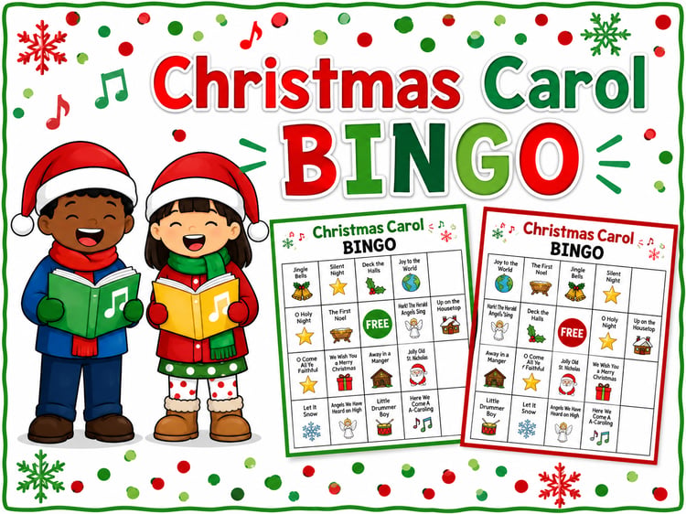 Christmas Carol Bingo (Secular) | Holiday Music Listening & Classroom Game