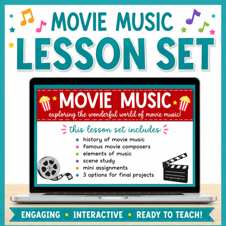 Movie Music Lesson & Project for Google Slides™ | Distance Learning Music Activity