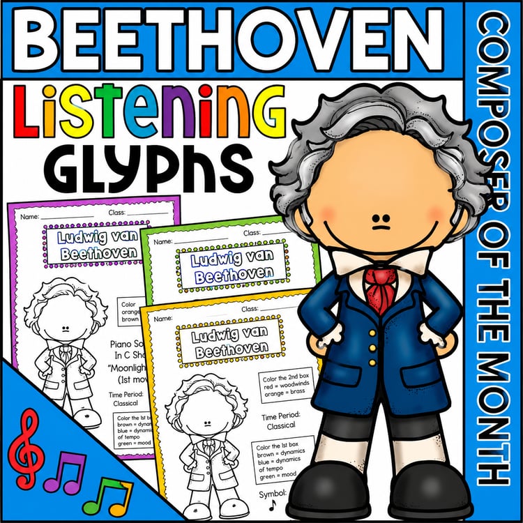 Beethoven Listening Glyphs | Composer of the Month Music Activity