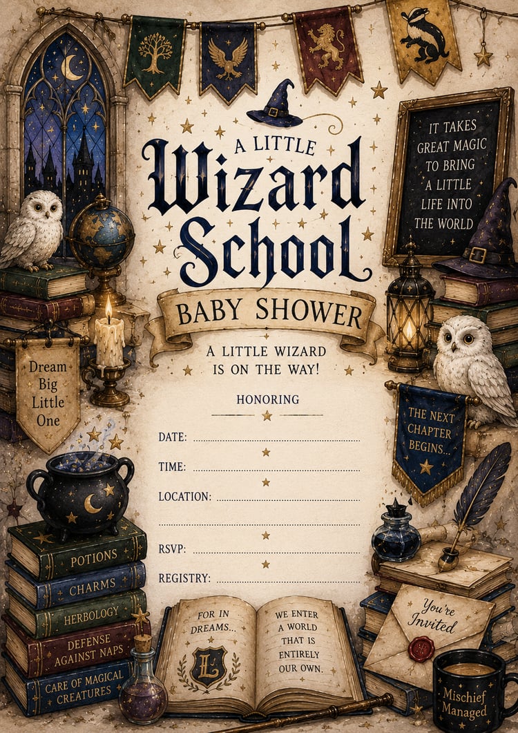⁠wizard baby shower⁠, ⁠magical baby shower invite⁠, ⁠little wizard on the way⁠, ⁠magic school invitation⁠, ⁠cozy fantasy baby shower⁠, ⁠baby shower printables⁠, ⁠vintage wizard invite⁠, ⁠owl baby shower theme⁠, ⁠gender neutral baby shower⁠, ⁠editable wiza