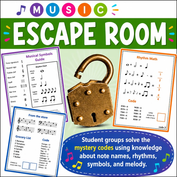 Music Escape Room #1 | Music Theory Team Challenge & Code-Breaking Activity