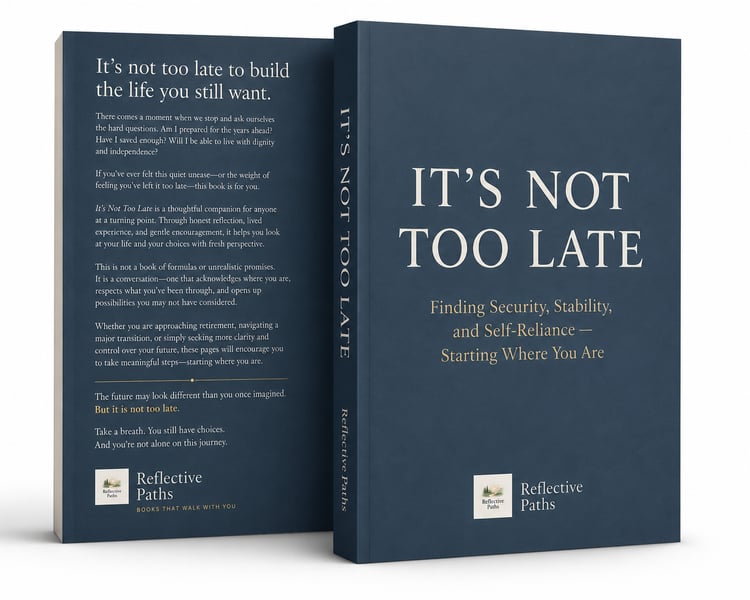 Its Not Too Late book cover by Neeta Shah on security, stability, and self-reliance