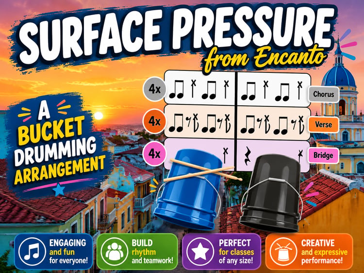 "Surface Pressure" from Encanto | Bucket Drumming Activity & Rhythm Lesson