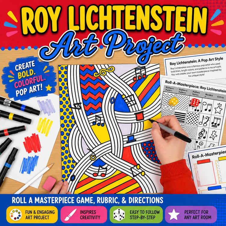 Middle School Art Lesson | Roy Lichtenstein Pop Art Project, Artist Study & Rubric