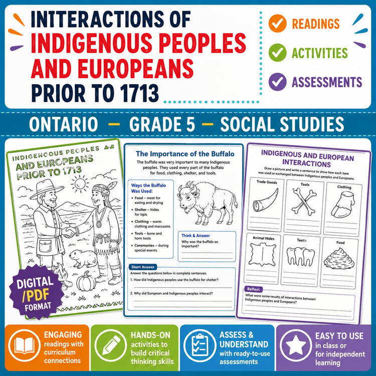 Ontario Grade 5 Social Studies | Interactions Between Indigenous Peoples & Europeans