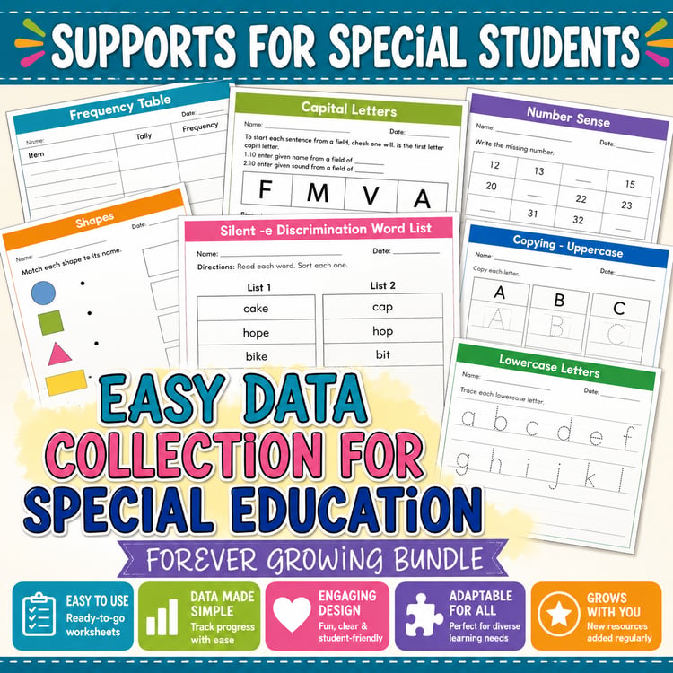 Editable Special Education Data Collection Forms | Progress Monitoring & Student Tracking