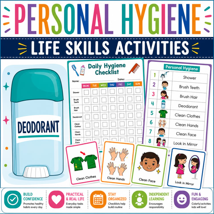 Personal Hygiene Life Skills Activities | Special Education Daily Living Skills Resource