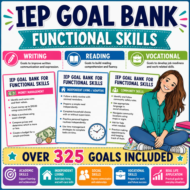 Life Skills IEP Goal Bank | Functional IEP Goals for Special Education