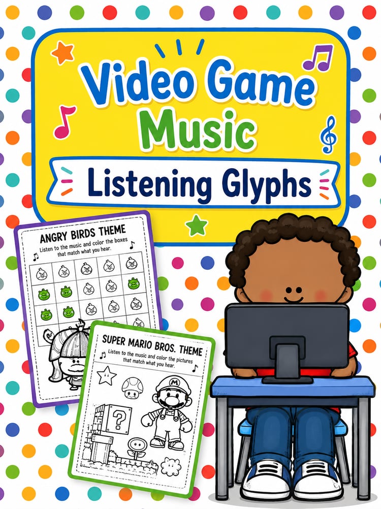 Video Game Music Listening Glyphs | Music Listening & Response Activity