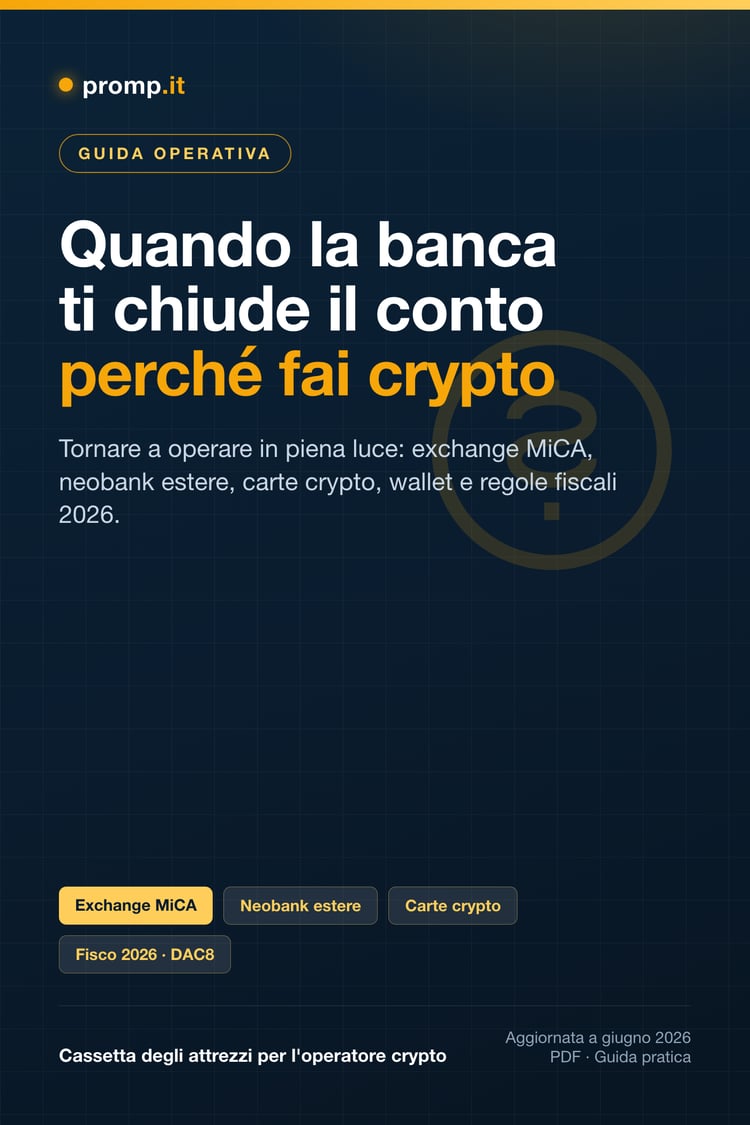 Quando la banca ti chiude il conto perché fai crypto
