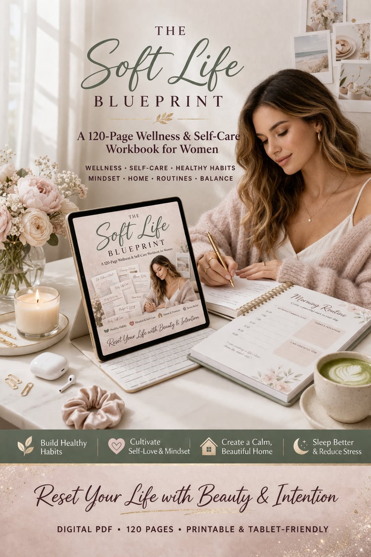 The Soft Life Blueprint: A Complete Life Design Workbook for Women — Peace, Beauty & Living on Your Own Terms