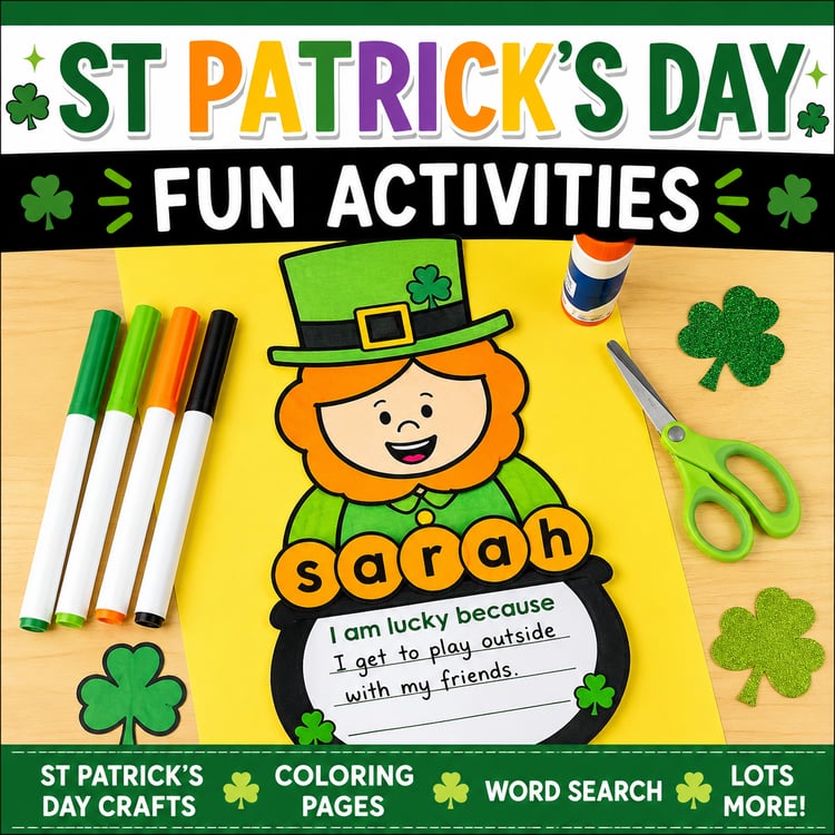 St. Patrick’s Day Craft & Writing Activities | Coloring Pages & Literacy Printables