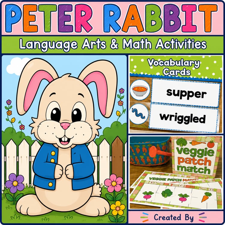 Peter Rabbit Activities | Language Arts & Math Printables for Elementary Students