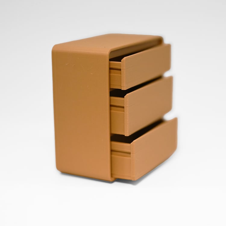A sideview of the dresser