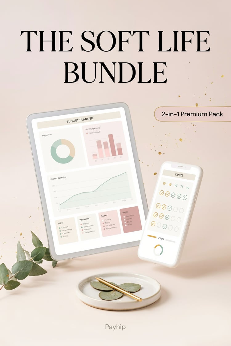 THE SOFT LIFE BUNDLE 💛 Ultimate Budget Planner + Ultimate Wellness Planner