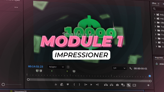 Bannière du premier module de la formation Premiere Uplift, montrant comment sur Premiere Pro les personnes peuvent devenir un monteur bien plus professionnel.