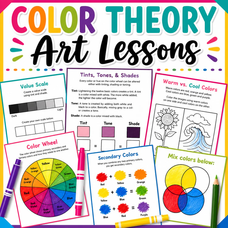 Color Wheel & Color Theory | Art Lessons, Worksheets & Elements of Art Activities