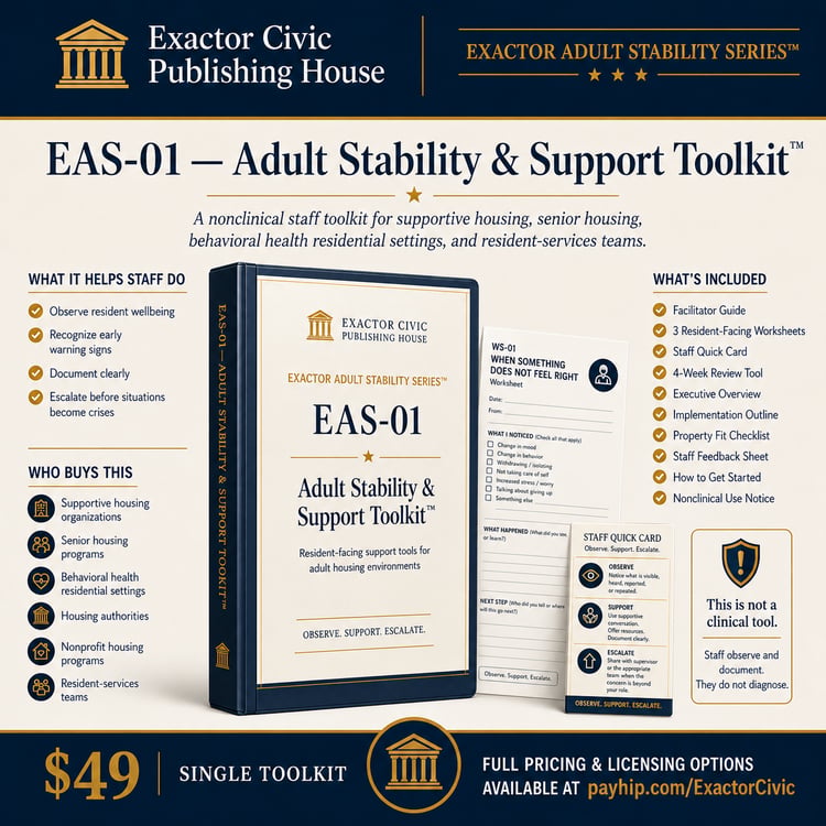 EAS-01 Adult Stability and Support Toolkit by Exactor Civic Publishing House