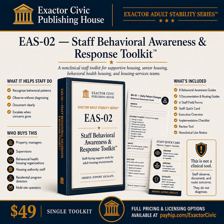 EAS-02 Staff Behavioral Awareness and Response Toolkit by Exactor Civic Publishing House
