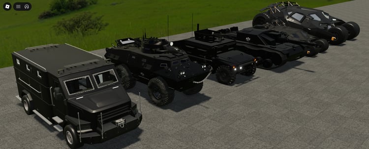 Roblox black Batmobile pack