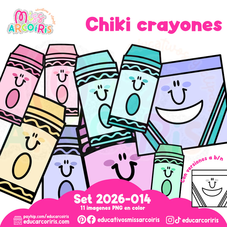 clipart crayones kawaii