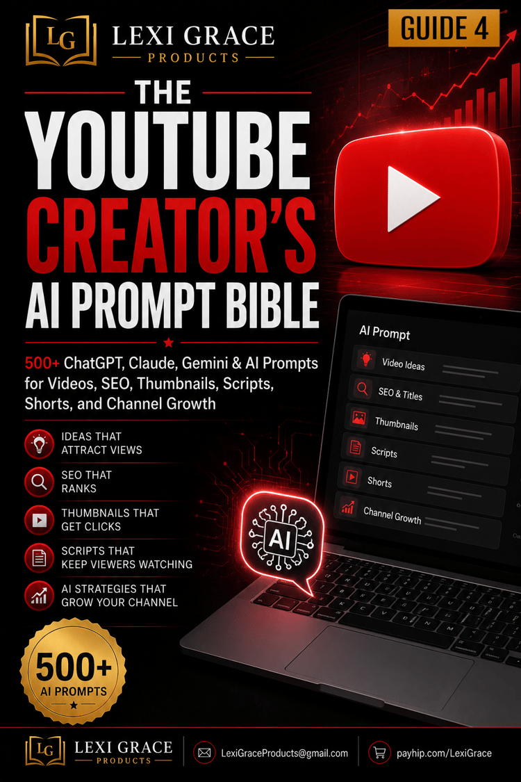 The YouTube Creators AI Prompt Bible — 500+ AI Prompts for YouTube Growth | LG Products