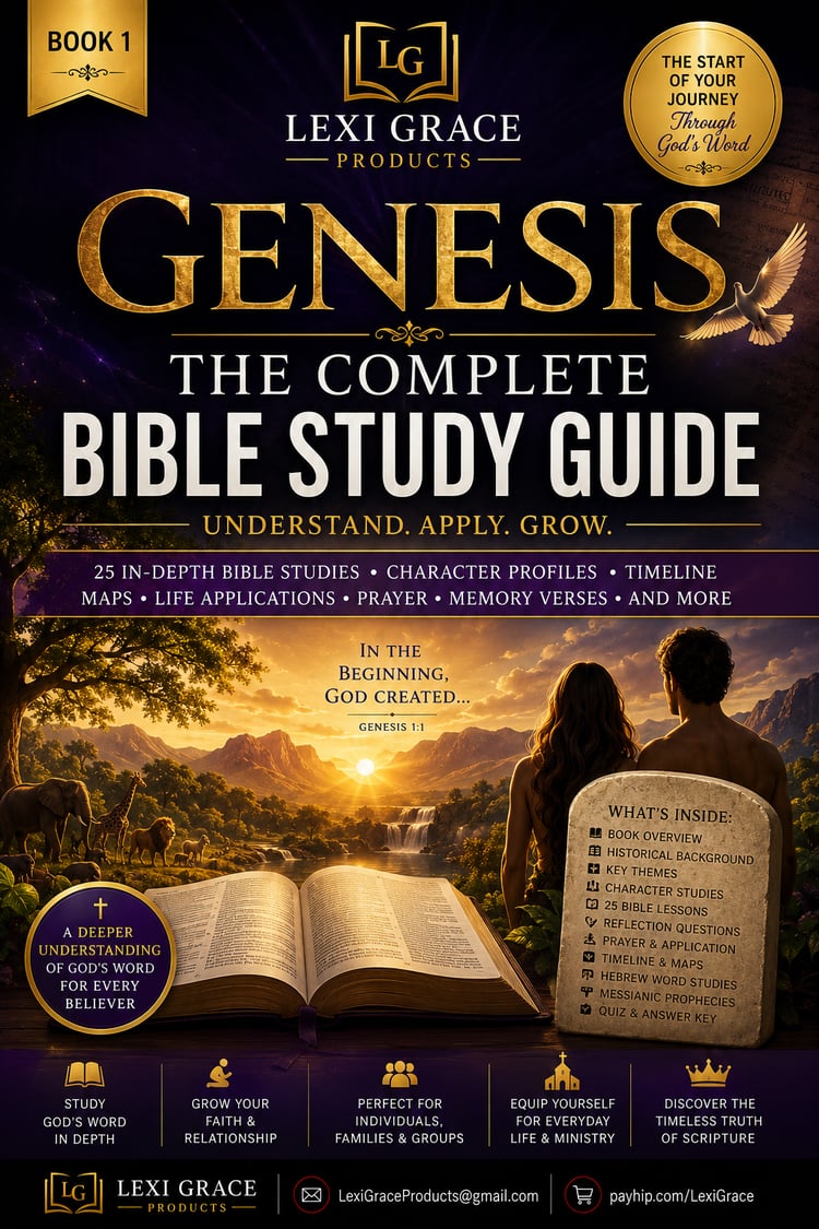 Genesis: The Complete Bible Study Guide — 25 Lessons, Character Profiles & Prayer Journal | LG Products