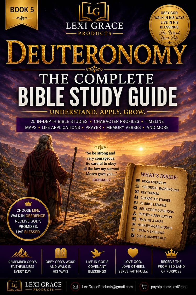 Deuteronomy: The Complete Bible Study Guide — 25 Lessons on the Shema, Covenant & Choosing Life | LG Products