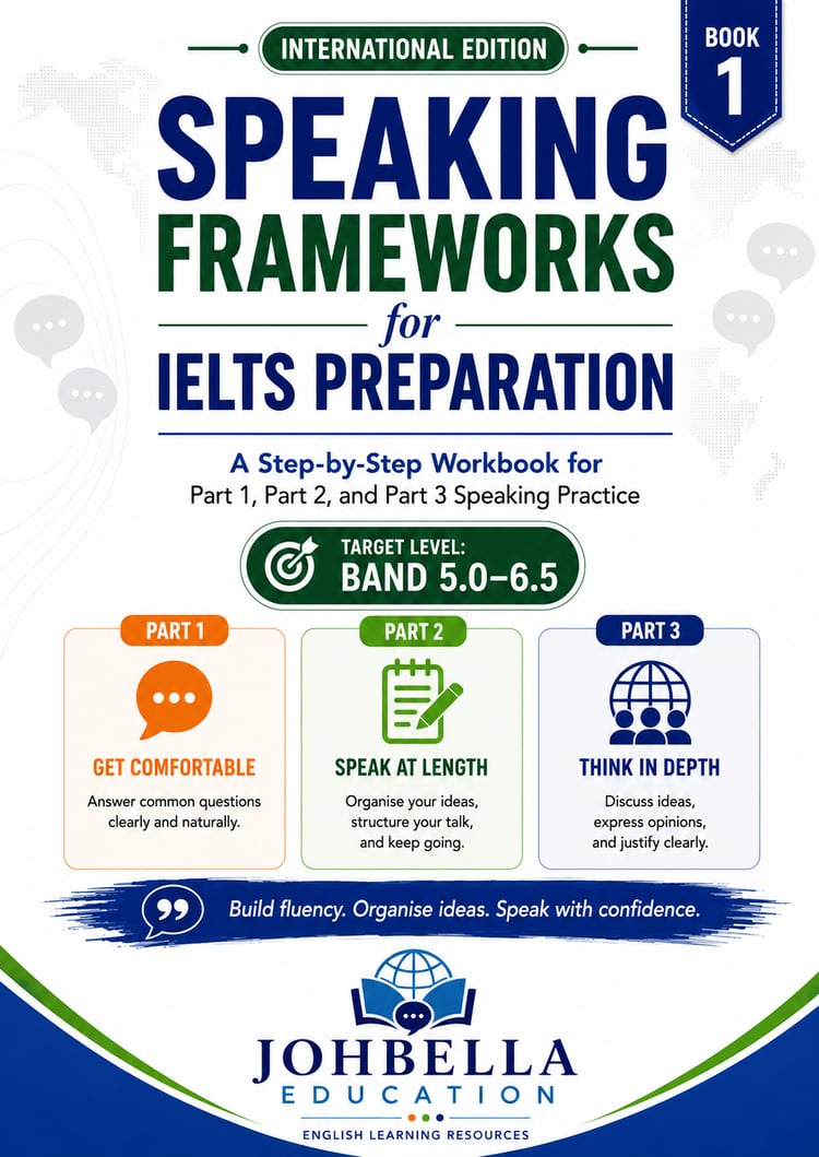 Speaking Frameworks for IELTS Preparation International Edition workbook for IELTS Speaking Band 5.0–6.5