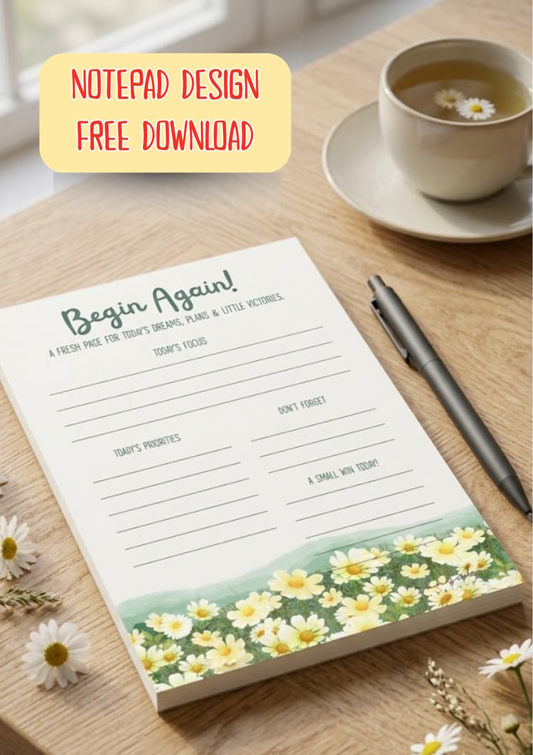 free notepad design printabe