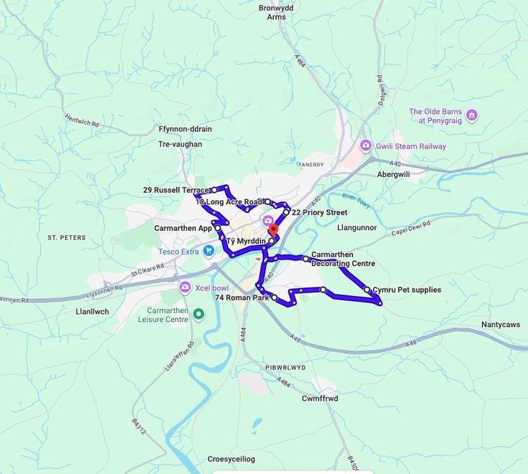 Practise real driving test routes for Carmarthen Driving Test Centre. This PDF includes 8 Google Maps practice routes to help learner drivers prepare confidently for the practical driving test.
