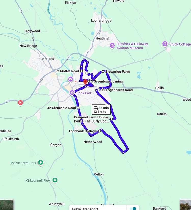 Practise real driving test routes for Dumfries Driving Test Centre. This PDF includes 8 Google Maps practice routes to help learner drivers prepare confidently for the practical driving test.