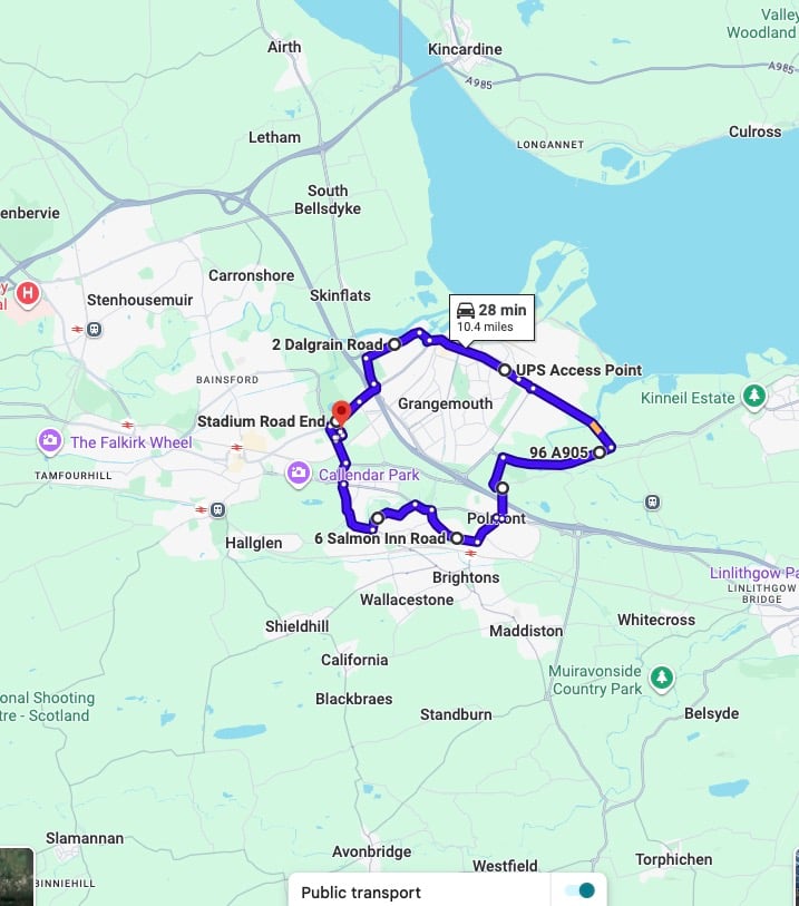 Practise real driving test routes for Grangemouth Driving Test Centre. This PDF includes 8 Google Maps practice routes to help learner drivers prepare confidently for the practical driving test.