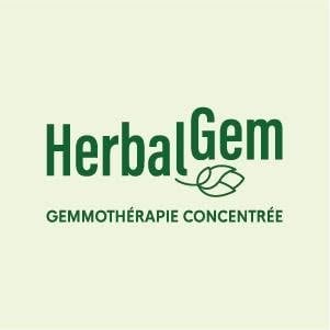 Logo HerbalGem, laboratoire belge spécialisé en gemmothérapie concentrée, extraits de bourgeons frais, propolis et compléments alimentaires naturels.