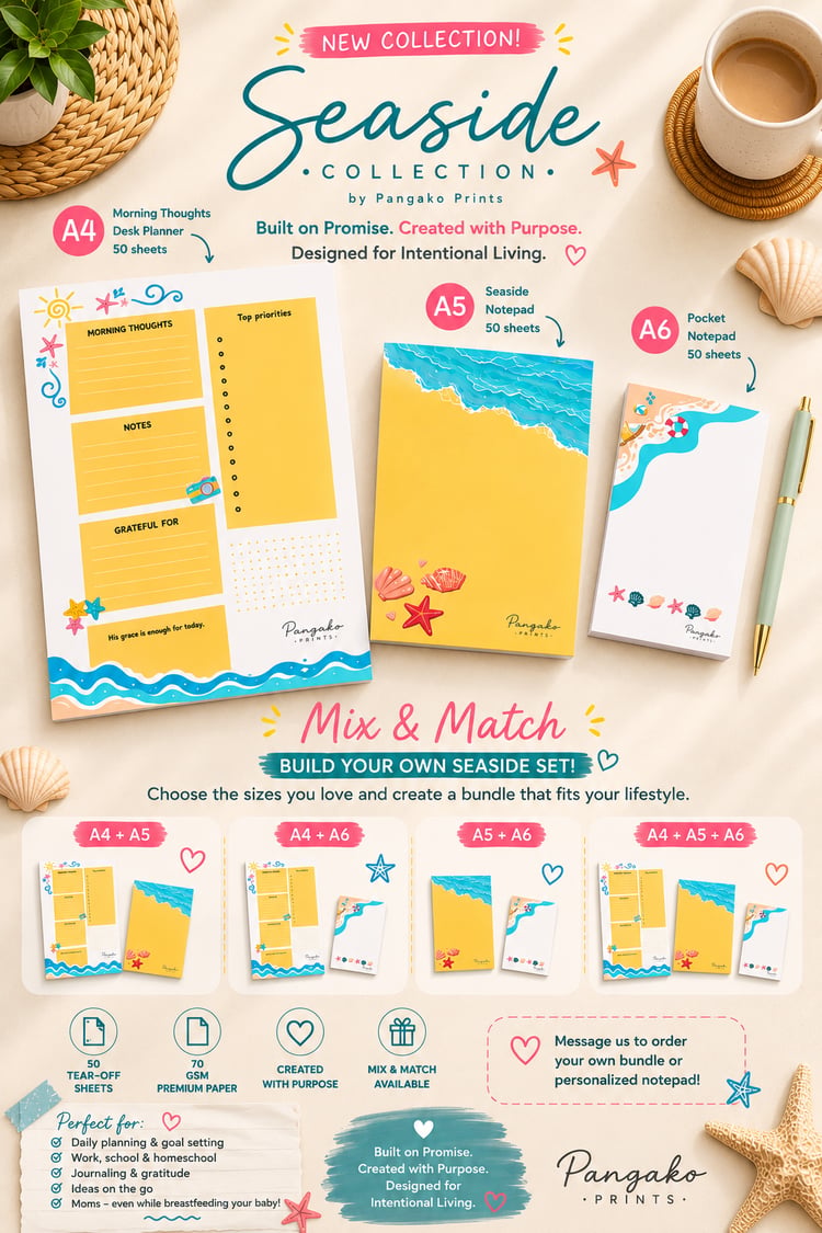 seaside notepads, notepads collection, mix & match notepads collections, notepads for giveaways