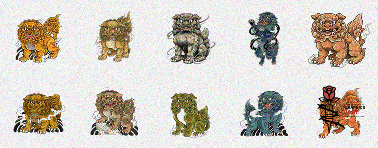 10 Shisa Designs Draw Along Practice Sheet #1 Flash Sheet all designs included